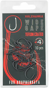Крючки  карп. Volzhanka Wide Gape Teflon №6 (HCVWGT-06)(уп.10шт)