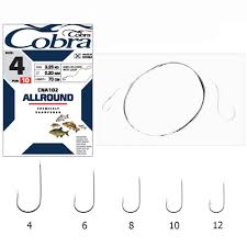 Крючки с поводк. Cobra Allround CNA102-12 (0,12мм/1,32кг/70см.) (уп.10шт)