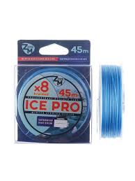 Леска плет. ZM Iceberg / Ice Pro x8  0,18мм. 45м. 11,78кг.